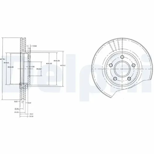 Bremsscheibe DELPHI BG3826 Bild Bremsscheibe DELPHI BG3826