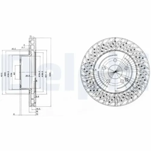 Bremsscheibe Vorderachse DELPHI BG3827 Bild Bremsscheibe Vorderachse DELPHI BG3827