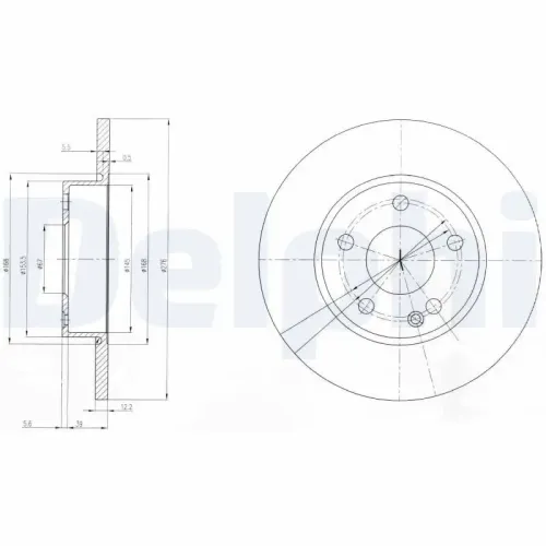 Bremsscheibe DELPHI BG3840 Bild Bremsscheibe DELPHI BG3840