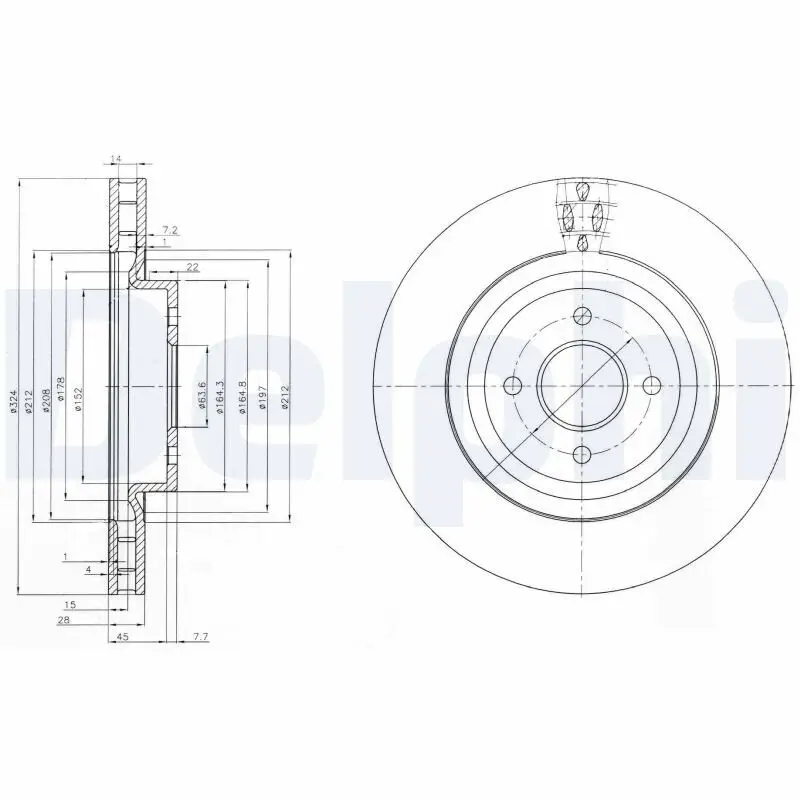 Bremsscheibe Vorderachse DELPHI BG3852