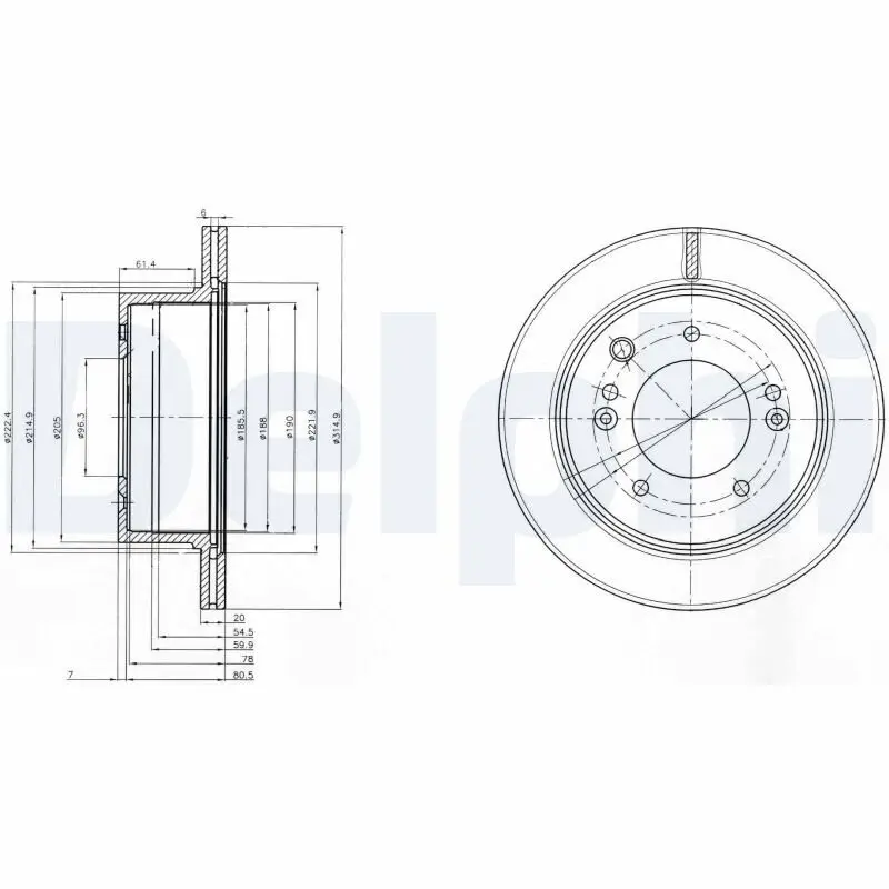 Bremsscheibe Hinterachse DELPHI BG3859