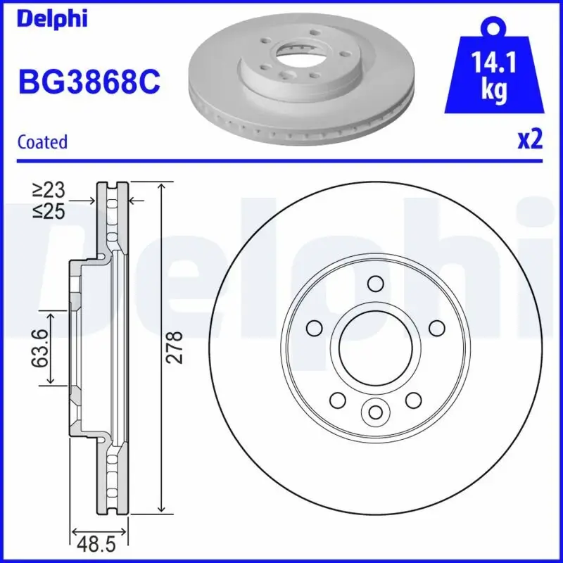 Bremsscheibe DELPHI BG3868C