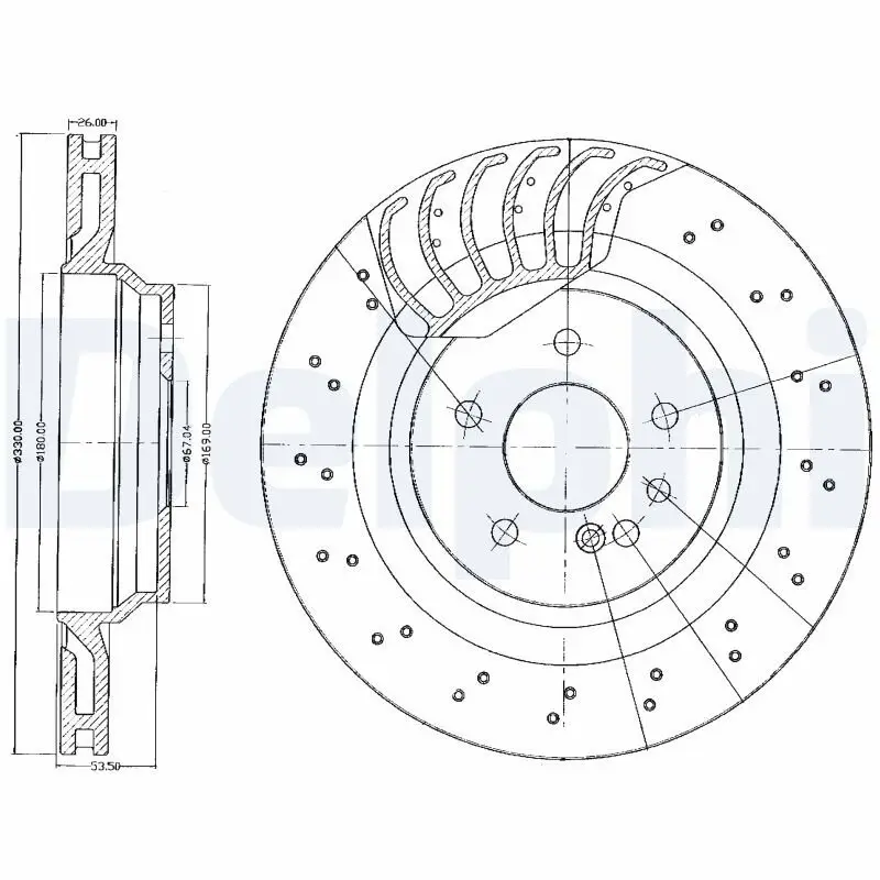 Bremsscheibe Hinterachse DELPHI BG3880