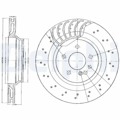 Bremsscheibe Hinterachse DELPHI BG3880 Bild Bremsscheibe Hinterachse DELPHI BG3880