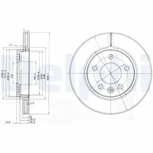 Bremsscheibe DELPHI BG3893 Bild Bremsscheibe DELPHI BG3893