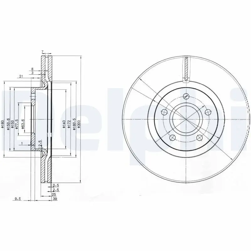 Bremsscheibe DELPHI BG3895C