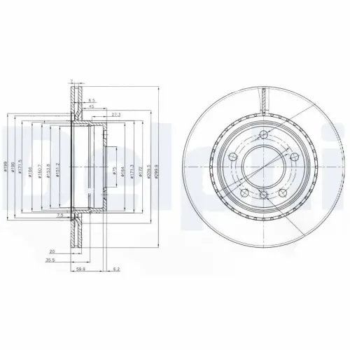 Bremsscheibe DELPHI BG3901C Bild Bremsscheibe DELPHI BG3901C