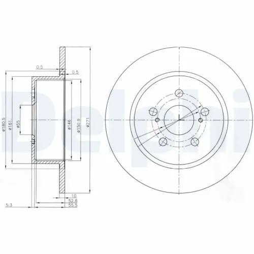 Bremsscheibe Hinterachse DELPHI BG3922 Bild Bremsscheibe Hinterachse DELPHI BG3922