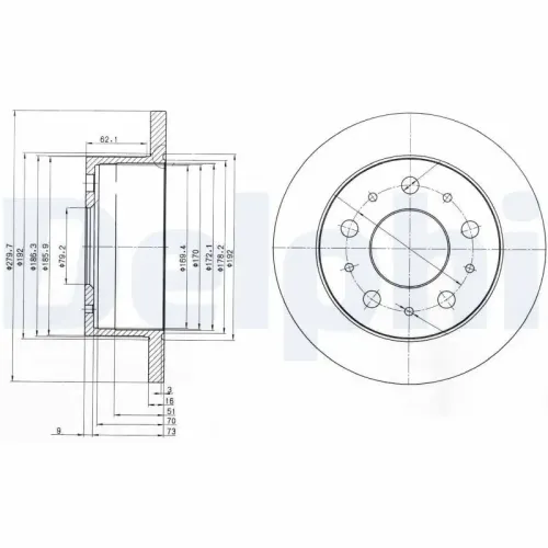 Bremsscheibe DELPHI BG3923 Bild Bremsscheibe DELPHI BG3923