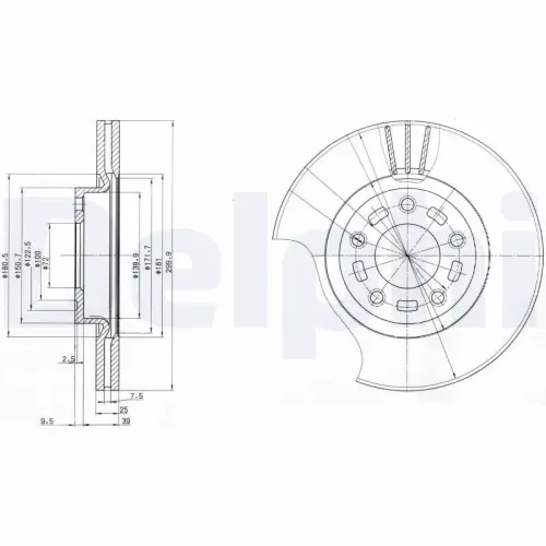 Bremsscheibe Vorderachse DELPHI BG3928 Bild Bremsscheibe Vorderachse DELPHI BG3928