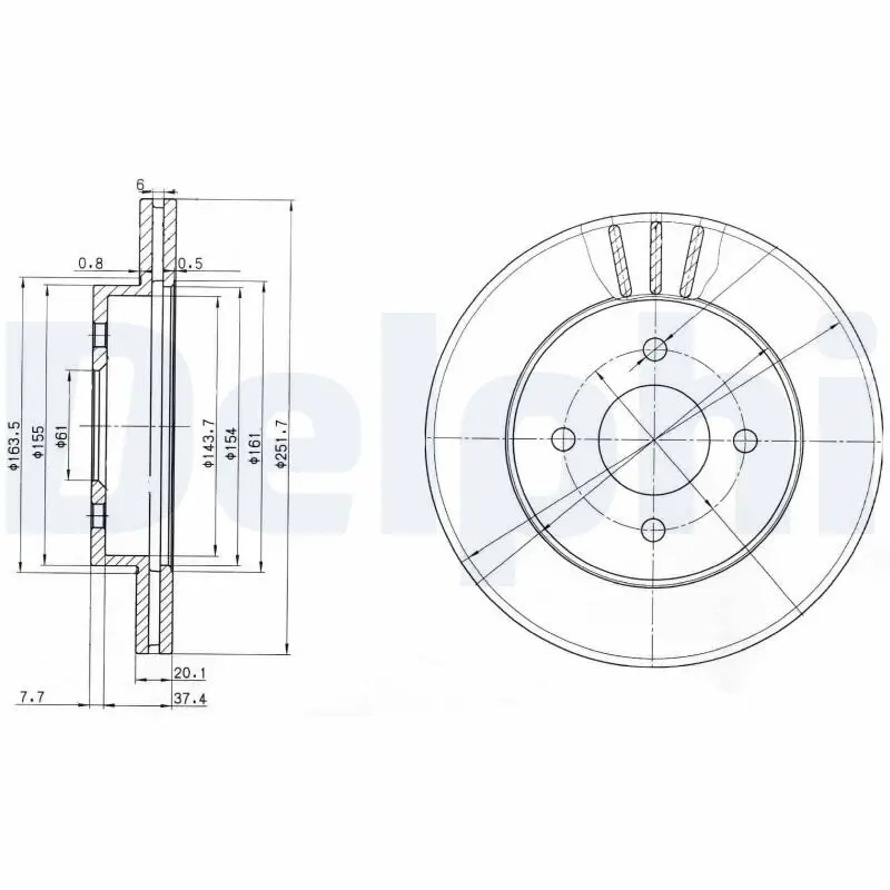 Bremsscheibe DELPHI BG3932
