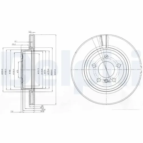 Bremsscheibe Vorderachse DELPHI BG3938 Bild Bremsscheibe Vorderachse DELPHI BG3938