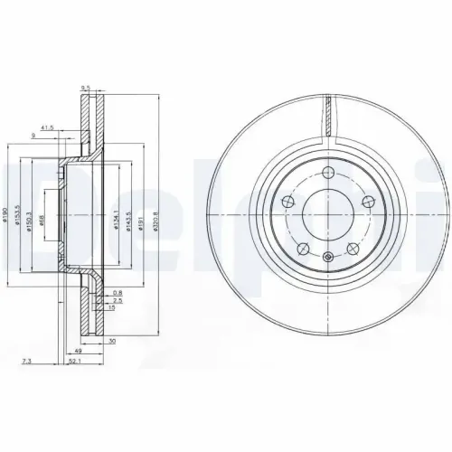 Bremsscheibe Vorderachse DELPHI BG3939 Bild Bremsscheibe Vorderachse DELPHI BG3939