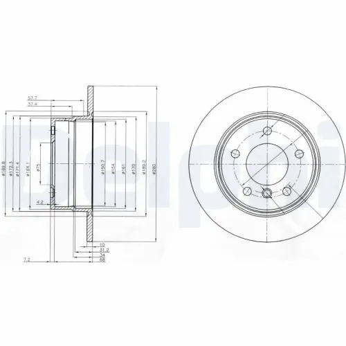 Bremsscheibe Hinterachse DELPHI BG3940 Bild Bremsscheibe Hinterachse DELPHI BG3940
