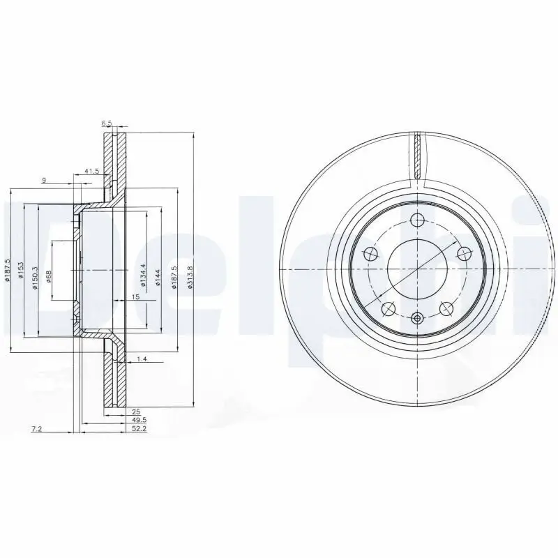 Bremsscheibe Vorderachse DELPHI BG3942