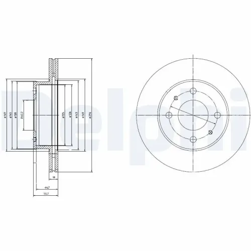 Bremsscheibe Vorderachse DELPHI BG3946 Bild Bremsscheibe Vorderachse DELPHI BG3946