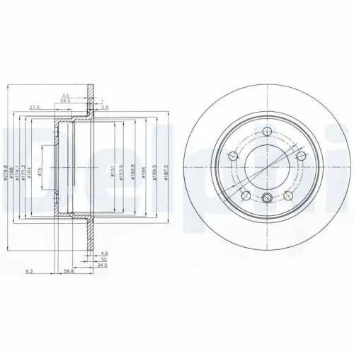 Bremsscheibe Hinterachse DELPHI BG3948C Bild Bremsscheibe Hinterachse DELPHI BG3948C