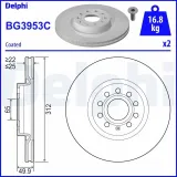 Bremsscheibe DELPHI BG3953C