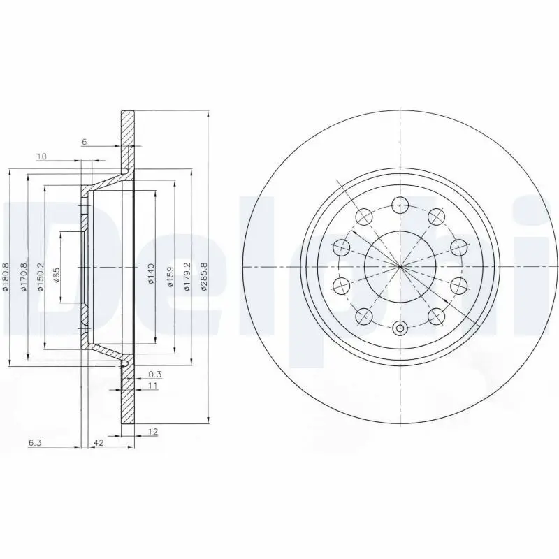 Bremsscheibe DELPHI BG3954C