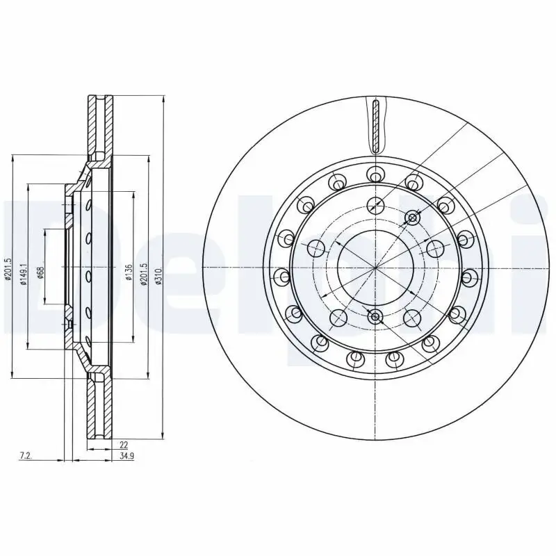 Bremsscheibe DELPHI BG3958