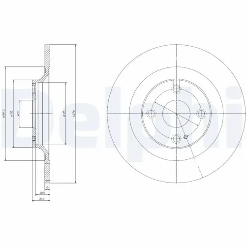 Bremsscheibe DELPHI BG3967 Bild Bremsscheibe DELPHI BG3967