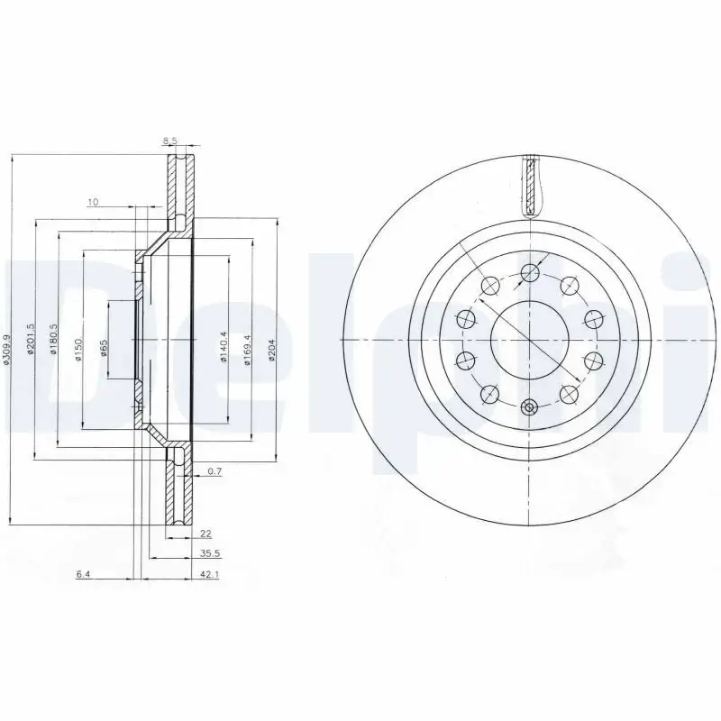 Bremsscheibe DELPHI BG3975