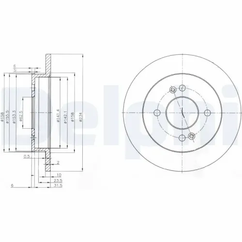 Bremsscheibe DELPHI BG3981C Bild Bremsscheibe DELPHI BG3981C