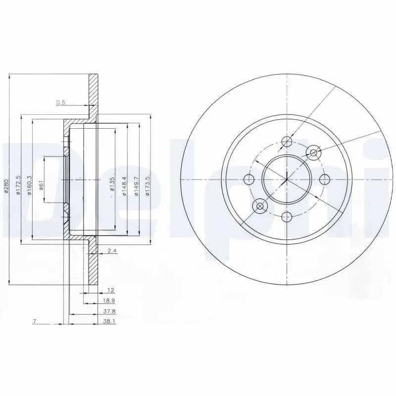 Bremsscheibe Hinterachse DELPHI BG3992