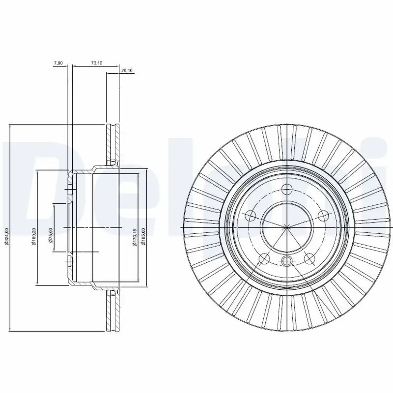 Bremsscheibe Hinterachse DELPHI BG3999