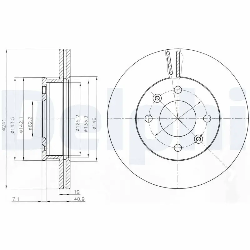 Bremsscheibe Vorderachse DELPHI BG4009