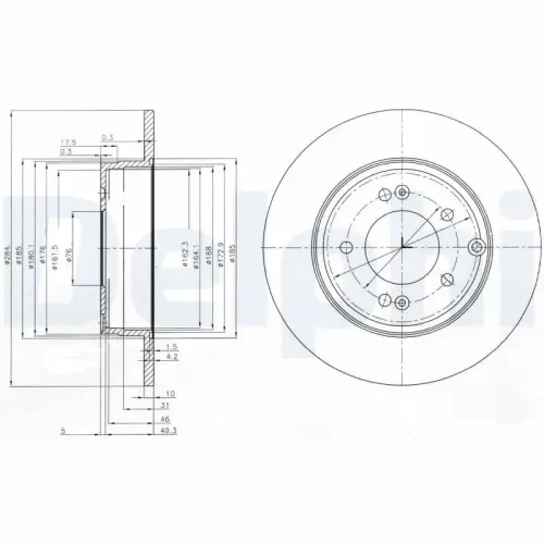 Bremsscheibe DELPHI BG4012 Bild Bremsscheibe DELPHI BG4012