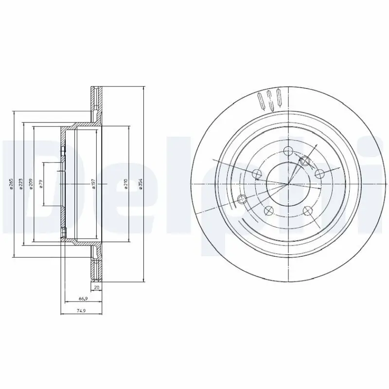Bremsscheibe Hinterachse DELPHI BG4021C