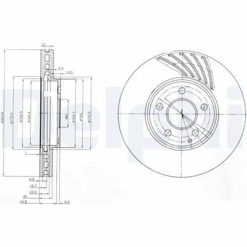Bremsscheibe Vorderachse DELPHI BG4029 Bild Bremsscheibe Vorderachse DELPHI BG4029