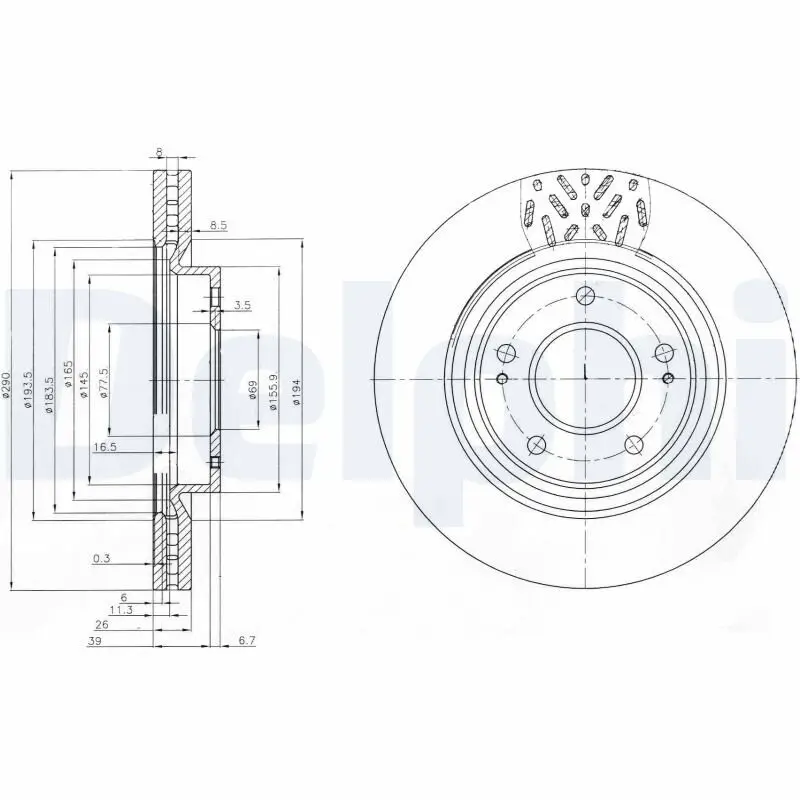 Bremsscheibe Vorderachse DELPHI BG4034