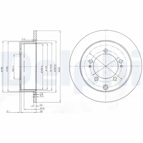 Bremsscheibe DELPHI BG4037 Bild Bremsscheibe DELPHI BG4037