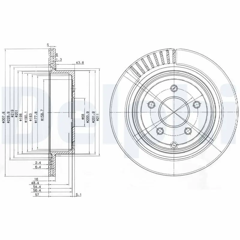 Bremsscheibe Hinterachse DELPHI BG4041