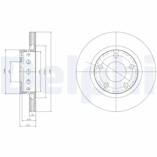 Bremsscheibe Hinterachse DELPHI BG4057 Bild Bremsscheibe Hinterachse DELPHI BG4057