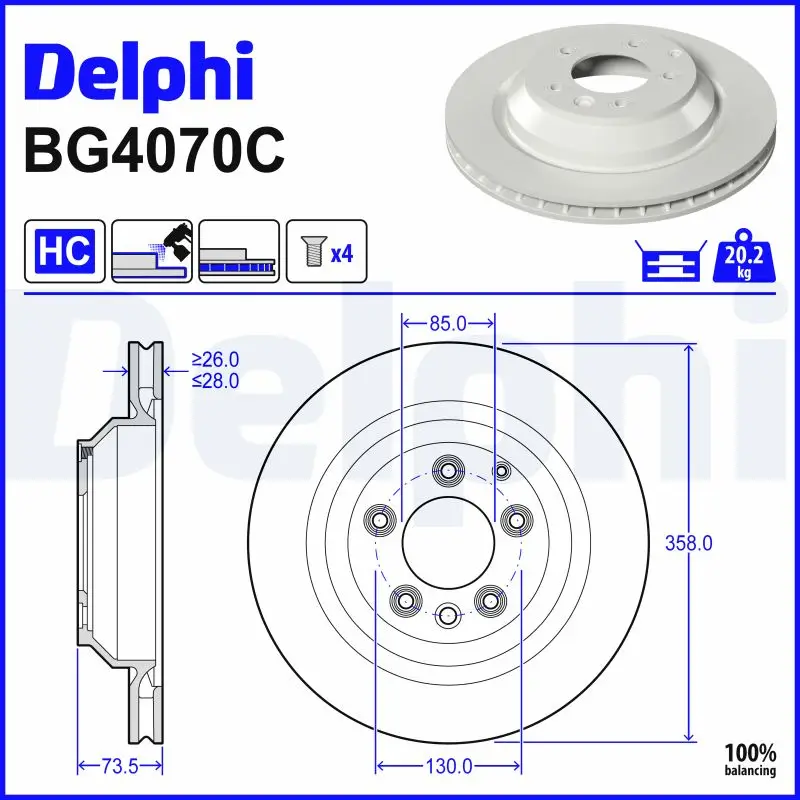 Bremsscheibe DELPHI BG4070C