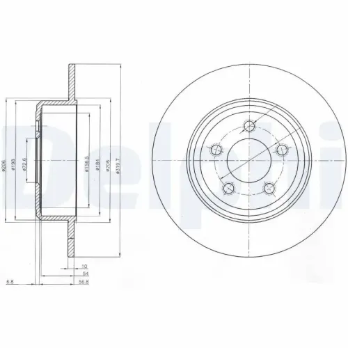 Bremsscheibe Hinterachse DELPHI BG4074 Bild Bremsscheibe Hinterachse DELPHI BG4074