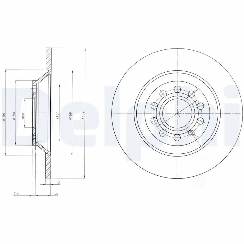 Bremsscheibe Hinterachse DELPHI BG4088