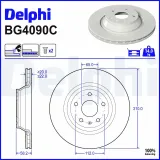 Bremsscheibe Hinterachse DELPHI BG4090C