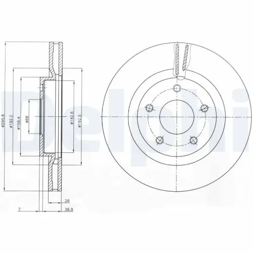 Bremsscheibe Vorderachse DELPHI BG4109C Bild Bremsscheibe Vorderachse DELPHI BG4109C