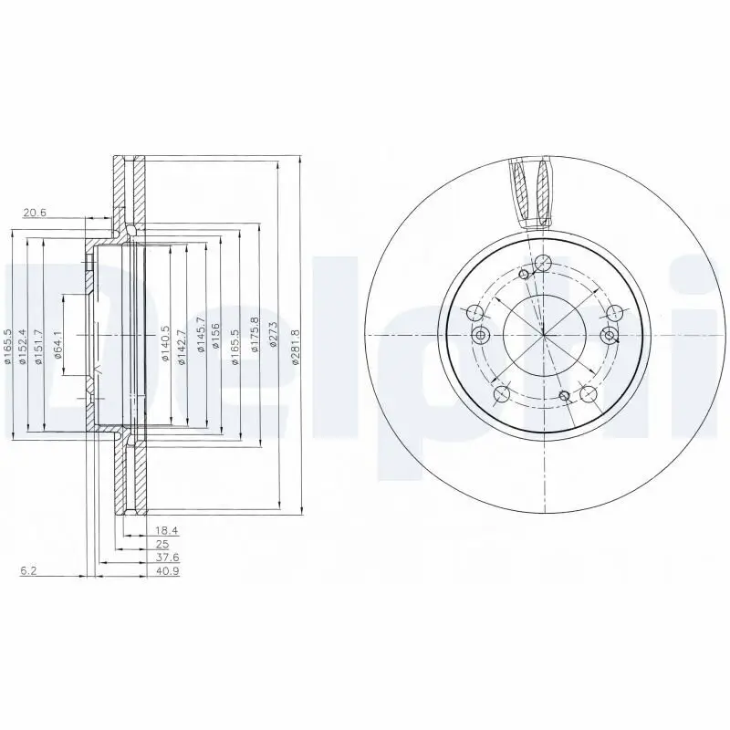 Bremsscheibe Vorderachse DELPHI BG4119