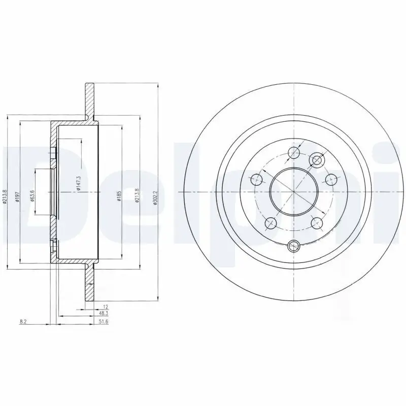 Bremsscheibe Hinterachse DELPHI BG4124C