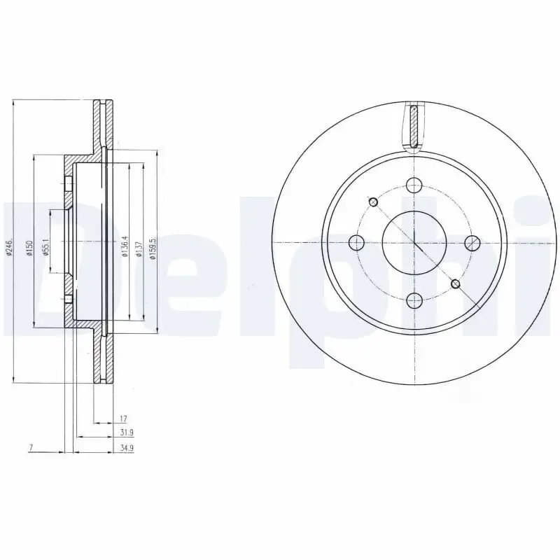 Bremsscheibe DELPHI BG4128