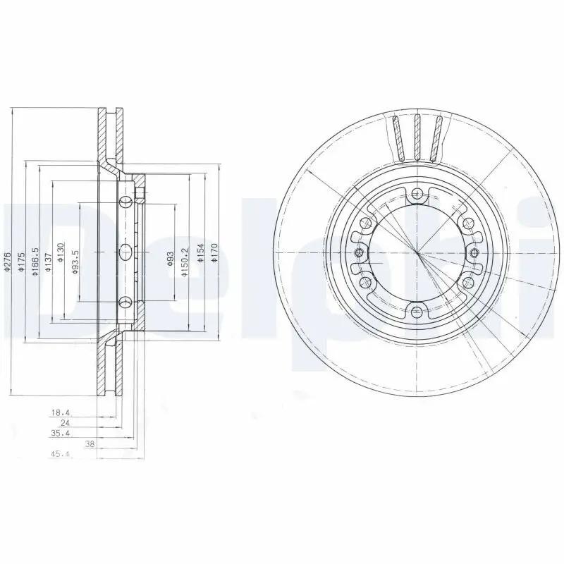 Bremsscheibe Vorderachse DELPHI BG4132