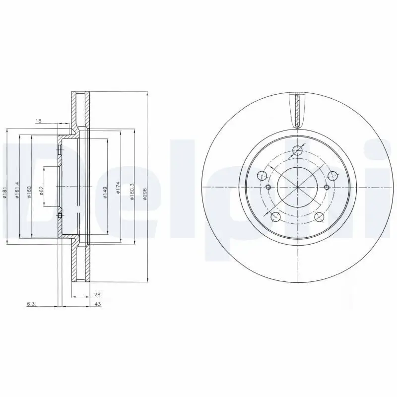 Bremsscheibe Vorderachse DELPHI BG4139C