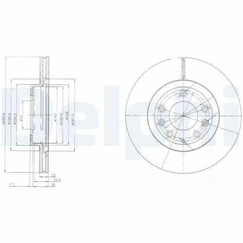 Bremsscheibe Vorderachse DELPHI BG4141 Bild Bremsscheibe Vorderachse DELPHI BG4141