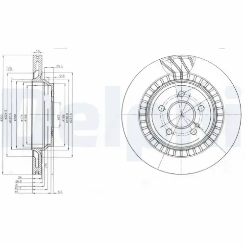 Bremsscheibe DELPHI BG4144 Bild Bremsscheibe DELPHI BG4144