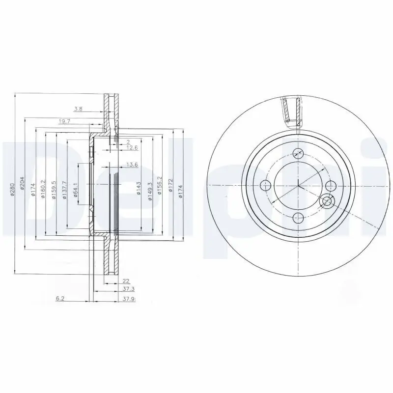 Bremsscheibe DELPHI BG4146C